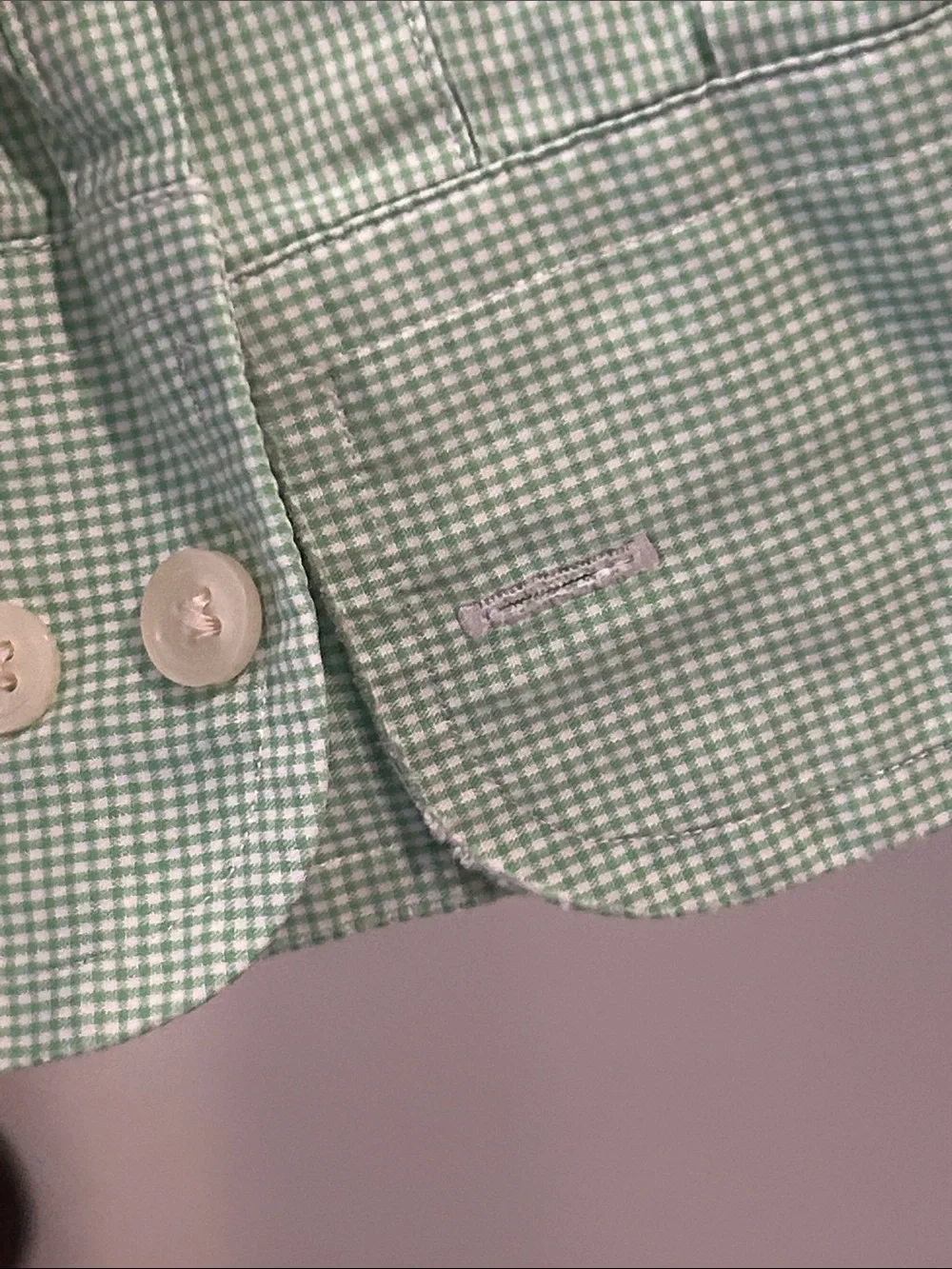 J. Crew 100’s 2-Ply 100% Cotton Gingham Long-Sleeve Dress Shirt L (16-16.5)green